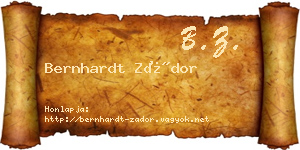 Bernhardt Zádor névjegykártya